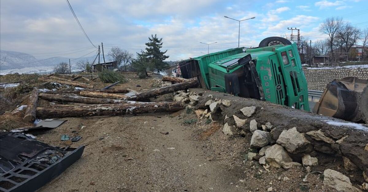 Karabük’te tomruk yüklü kamyon devrildi: 2 ölü
